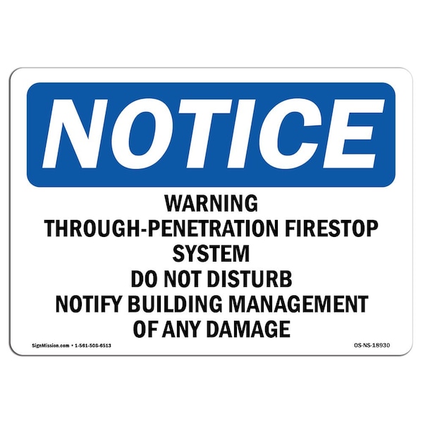OSHA, Warning Through-Penetration Firestop System, 5in X 3.5in, 10PK, 3.5" W, 5" L, Landscape, PK10